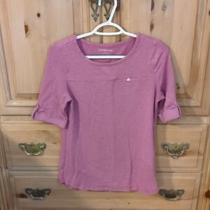 Croft & Barrow Pink Fitted 3/4 Sleeve Blouse